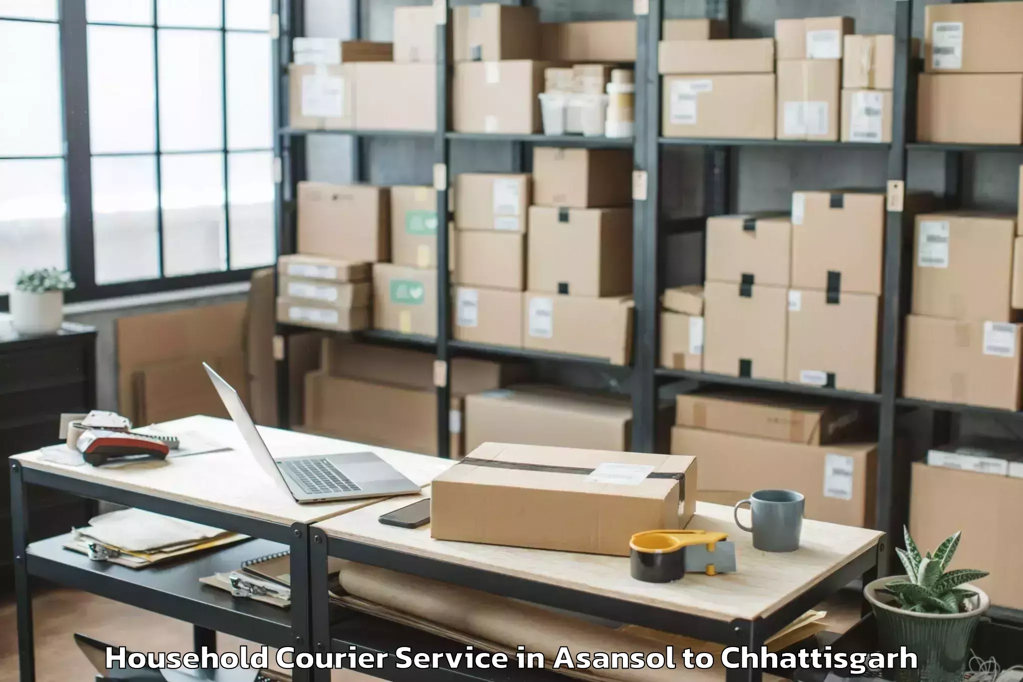 Efficient Asansol to Pandit Ravishankar Shukla Univ Household Courier